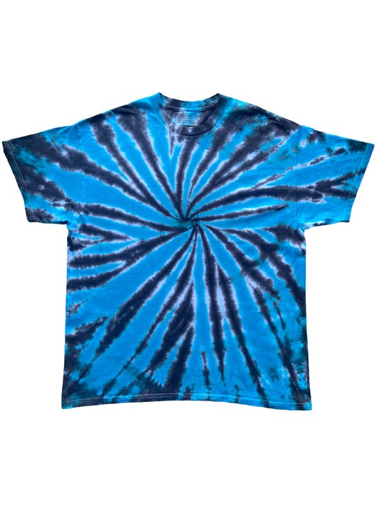 Black and Blue Swirl Tie Dye T-Shirt, Adult, Youth, Unisex, XS, S, M, L, XL, 2XL, 3XL, 4XL, 5XL, Dyed in the UK, Gift