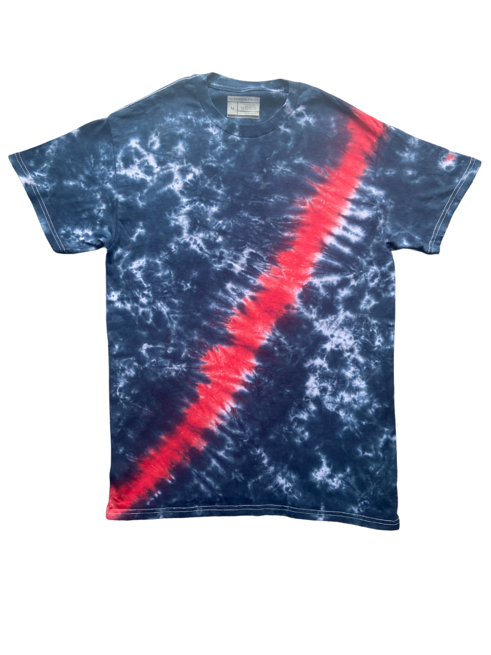 Black with Scarlet Accent Tie Dye T-Shirt, Adult, Youth, Unisex, XS, S, M, L, XL, 2XL, 3XL, 4XL, 5XL, Dyed in the UK, Gift
