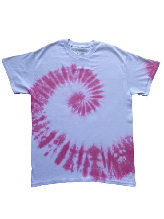 Hot Pink Spiral Tie Dye T-Shirt, Adult, Youth, Unisex, XS, S, M, L, XL, 2XL, 3XL, 4XL, 5XL, Dyed in the UK, Gift