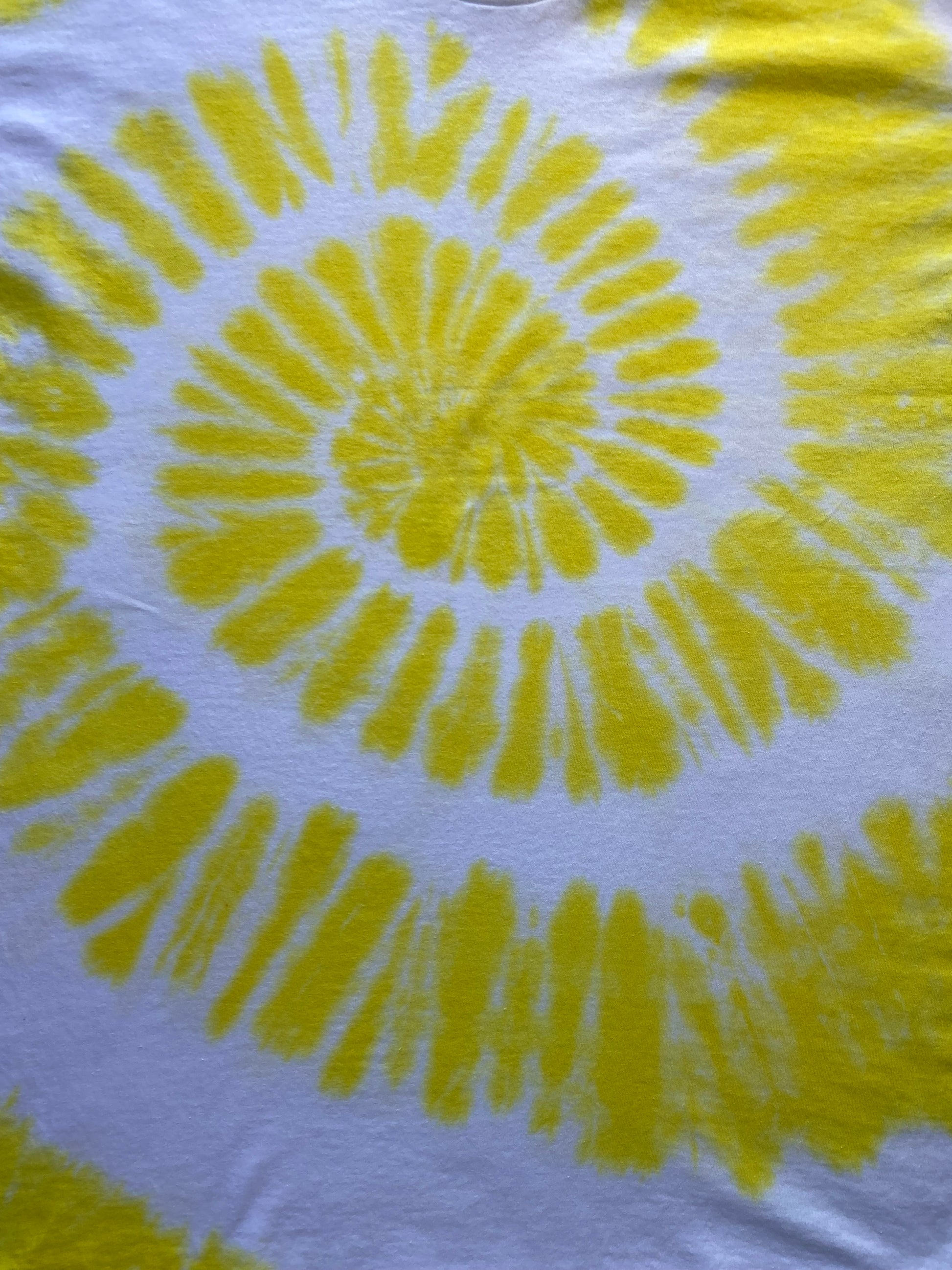 Bright Yellow Spiral Tie Dye T-Shirt, Adult, Youth, Unisex, XS, S, M, L, XL, 2XL, 3XL, 4XL, 5XL, Dyed in the UK, Gift