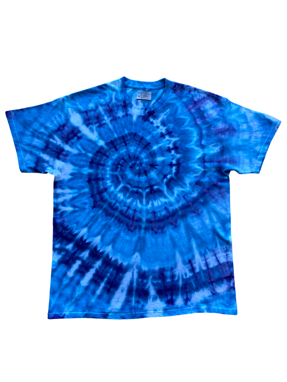 Blue Vortex Ice Tie Dye T-Shirt, Adult, Youth, Unisex XS, S, M, L, XL, 2XL, 3XL, 4XL, 5XL, Dyed in the UK, Gift