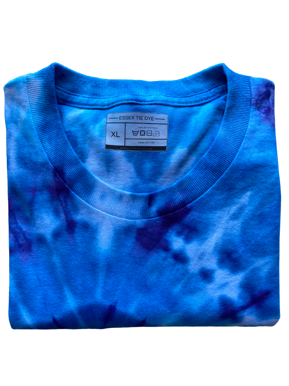 Blue Vortex Ice Tie Dye T-Shirt, Adult, Youth, Unisex XS, S, M, L, XL, 2XL, 3XL, 4XL, 5XL, Dyed in the UK, Gift