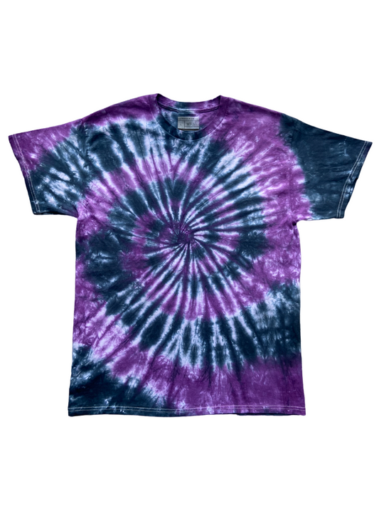 Purple and Black Spiral Tie Dye