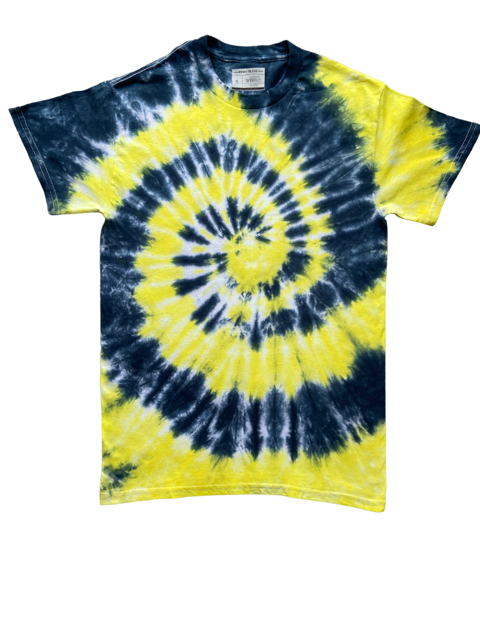Yellow and Black Spiral Tie Dye T-Shirt, Adult, Youth, Unisex, XS, S, M, L, XL, 2XL, 3XL, 4XL, 5XL, Dyed in the UK, Gift