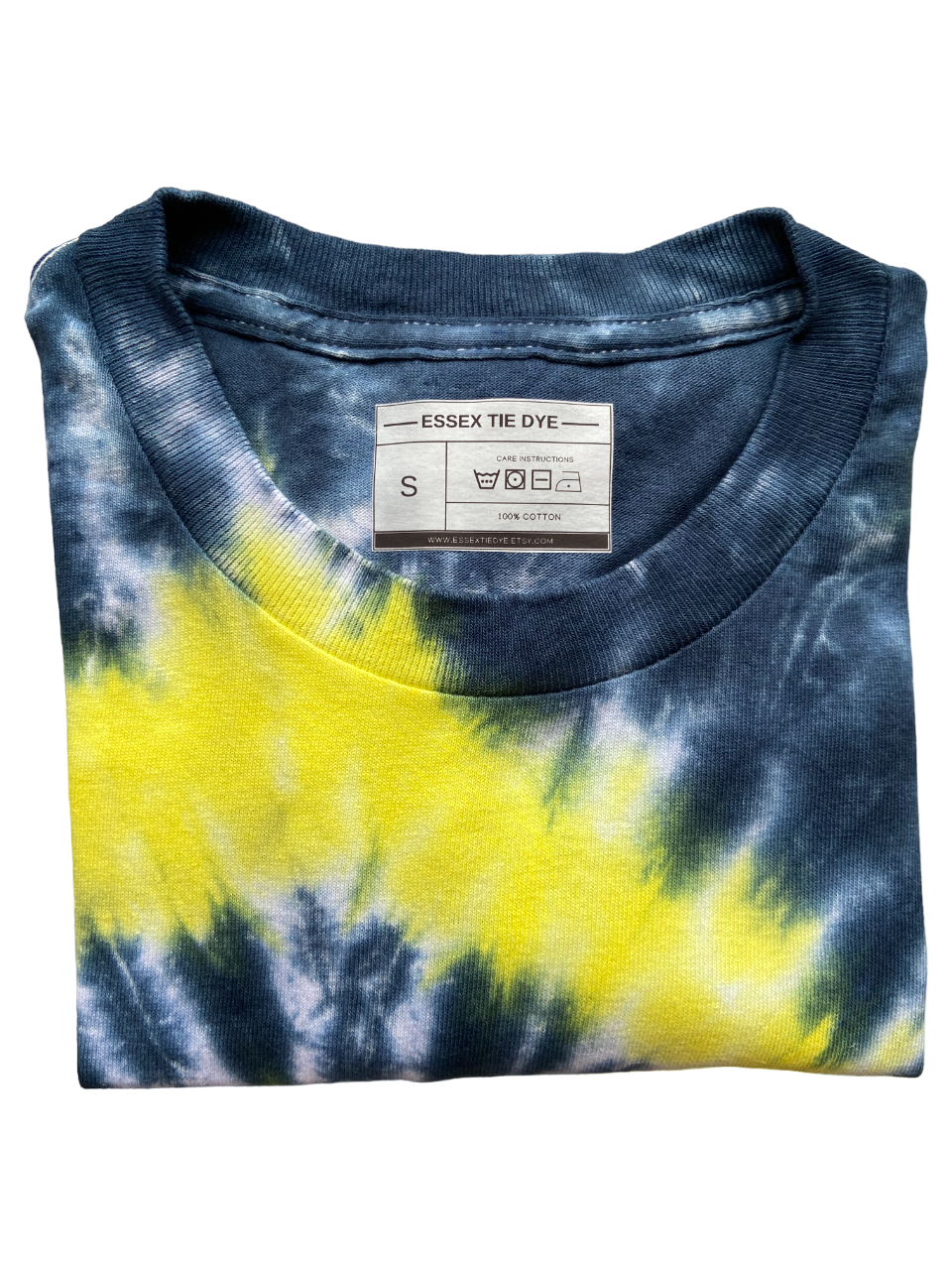 Yellow and Black Spiral Tie Dye T-Shirt, Adult, Youth, Unisex, XS, S, M, L, XL, 2XL, 3XL, 4XL, 5XL, Dyed in the UK, Gift