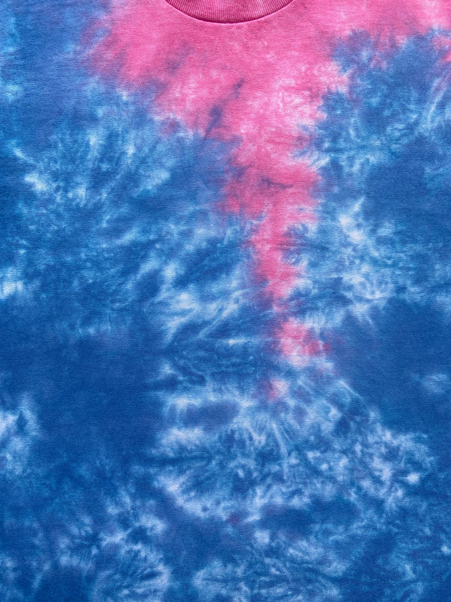 Blue with Pink Accent Tie Dye T-Shirt, Adult, Youth, Unisex, XS, S, M, L, XL, 2XL, 3XL, 4XL, 5XL, Dyed in the UK, Gift