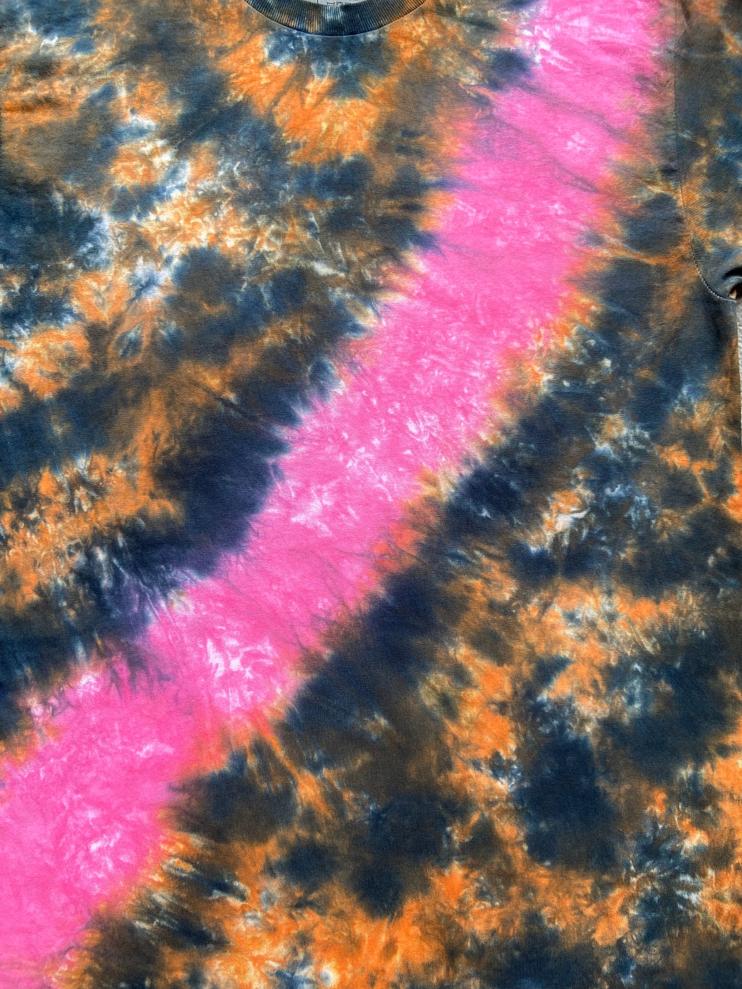 Orange and Black with Pink Accent Tie Dye T-Shirt, Adult, Youth, Unisex, XS, S, M, L, XL, 2XL, 3XL, 4XL, 5XL, Dyed in the UK, Gift