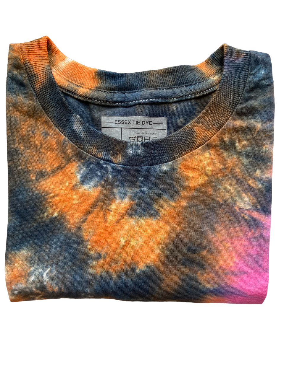 Orange and Black with Pink Accent Tie Dye T-Shirt, Adult, Youth, Unisex, XS, S, M, L, XL, 2XL, 3XL, 4XL, 5XL, Dyed in the UK, Gift