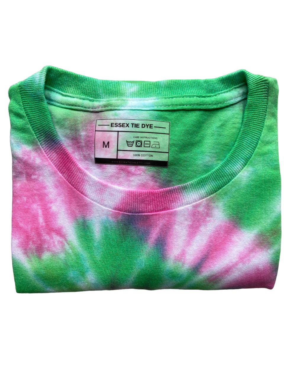 Green and Pink Spiral Tie Dye T-Shirt, Adult, Youth, Unisex, XS, S, M, L, XL, 2XL, 3XL, 4XL, 5XL, Dyed in the UK, Gift