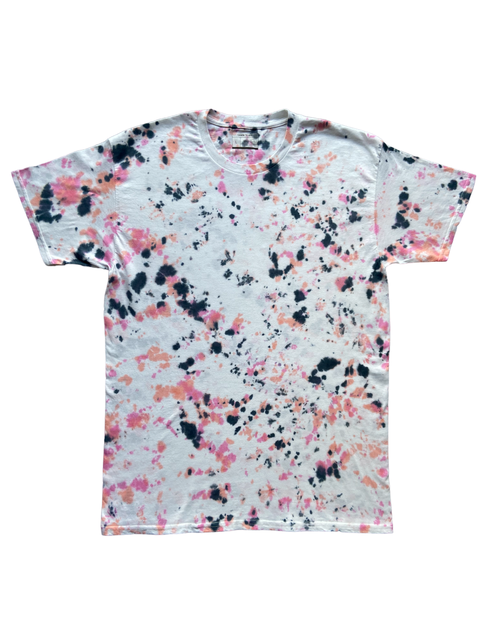 Black, Peach and Pink Tie Dye T-Shirt, Adult, S, M, L, XL, 2XL, 3XL, 4XL, 5XL, Dyed in the UK, Gift