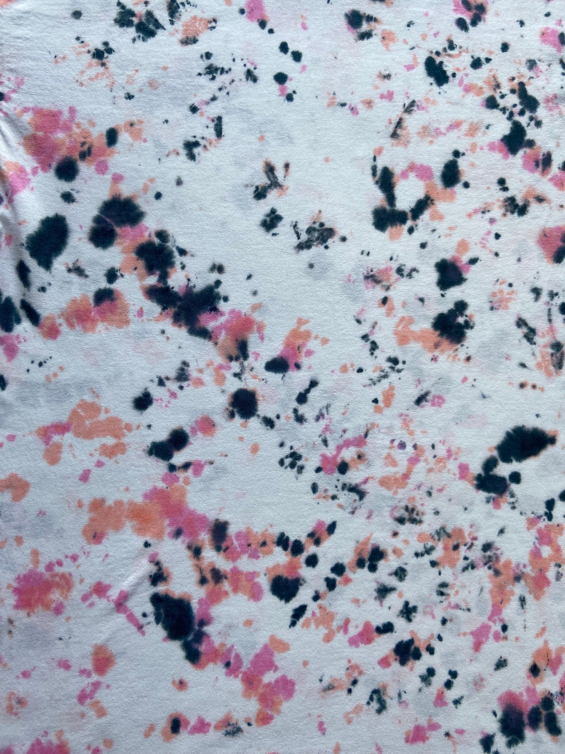 Black, Peach and Pink Tie Dye T-Shirt, Adult, S, M, L, XL, 2XL, 3XL, 4XL, 5XL, Dyed in the UK, Gift