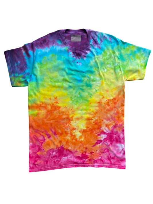 Rainbow Ice Tie Dye T-Shirt, Adult, Youth, Unisex XS, S, M, L, XL, 2XL, 3XL, 4XL, 5XL, Dyed in the UK, Gift