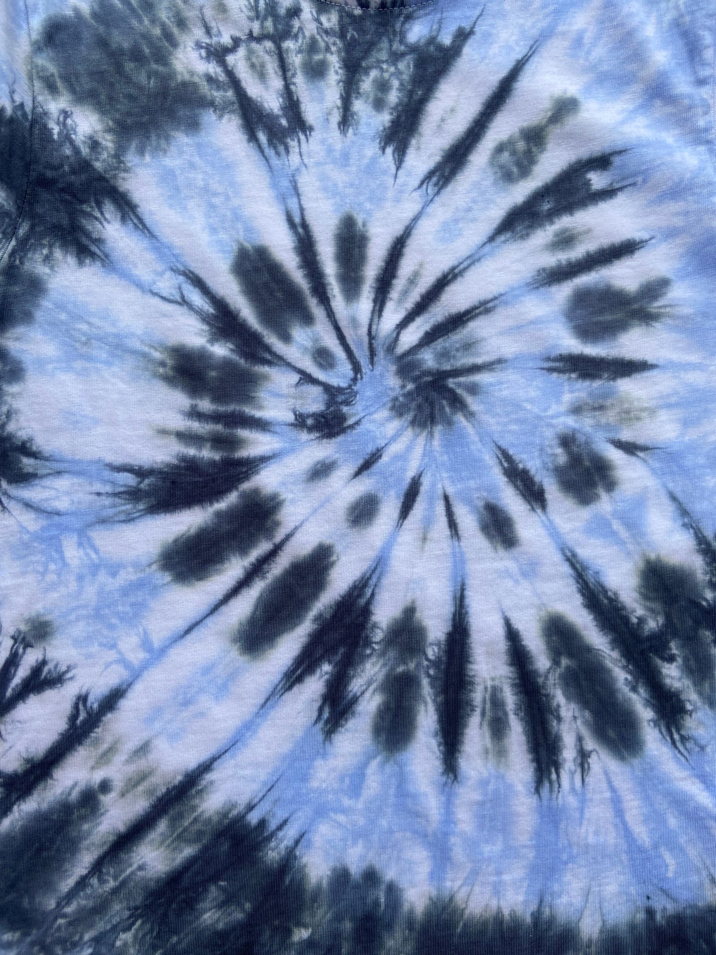 Black and Ice Blue Spiral Tie Dye