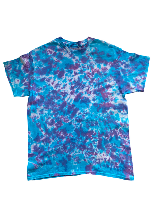 2Blue and Purple Scrunch Tie Dye T-Shirt, Adult, Youth, Unisex, XS, S, M, L, XL, 2XL, 3XL, 4XL, 5XL, Dyed in the UK, Gift, Handmade to order