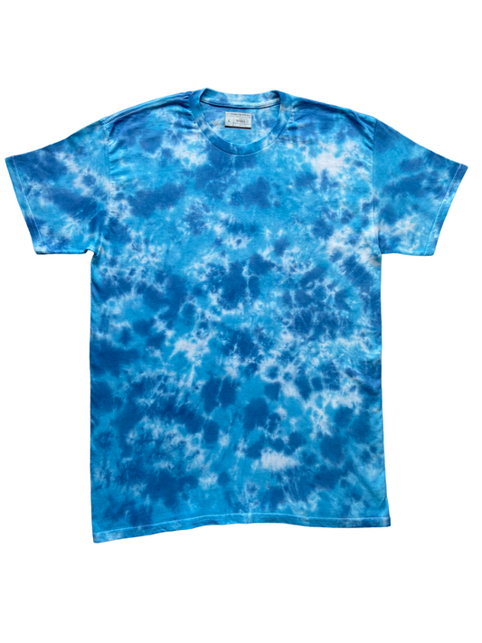 Alpine & Sapphire Blue Scrunch Tie Dye T-Shirt, Adult, Youth, Unisex, XS, S, M, L, XL, 2XL, 3XL, 4XL, 5XL, Dyed in the UK, Gift