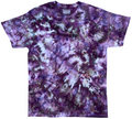 Deep Purple Ice Scrunch tie dye T-shirt in purple, lilac, black and pale blue tones, individually hand dyed in the UK.
