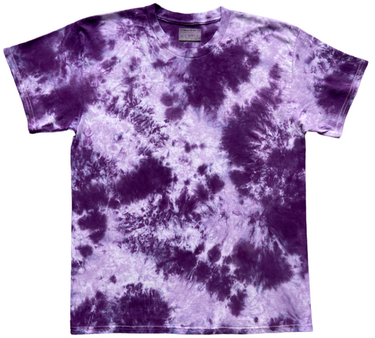 Deep Purple 2 Tone Scrunch Tie Dye T-Shirt, Adult, Youth, Unisex, XS, S, M, L, XL, 2XL, 3XL, 4XL, 5XL, Dyed in the UK, Gift