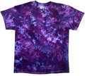 Imperial Purple Ice Scrunch tie dye T-shirt in deep purple, violet, magenta and blue tones, individually hand dyed in the UK.