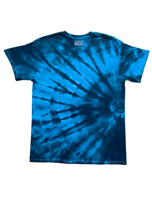 Blue Star Tie Dye T-Shirt, Adult, Youth, Unisex, XS, S, M, L, XL, 2XL, 3XL, 4XL, 5XL, Dyed in the UK, Gift, Handmade to order
