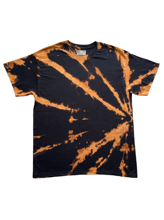 Black Bleach Shatter T-Shirt, Adult, Youth, XS, S, M, L, XL, 2XL, 3XL, 4XL, 5XL, Dyed in the UK, Gift