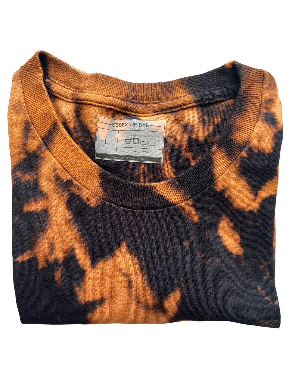 Black Bleach Scrunch T-Shirt, Adult, Youth, XS, S, M, L, XL, 2XL, 3XL, 4XL, 5XL, Dyed in the UK, Gift