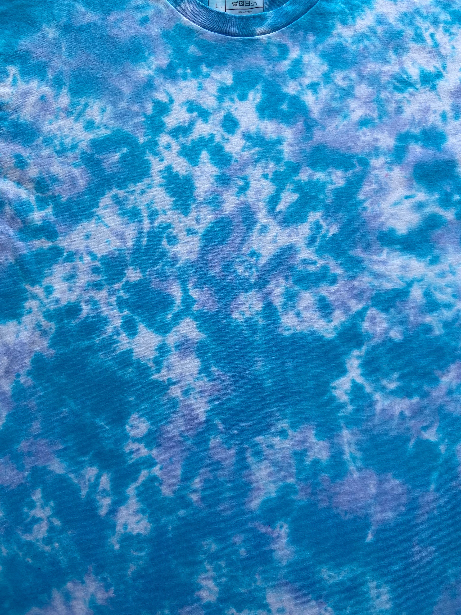 Turquoise and Ice Blue Scrunch Tie Dye T-Shirt, Adult, Youth, Unisex, XS, S, M, L, XL, 2XL, 3XL, 4XL, 5XL, Dyed in the UK, Gift, Handmade