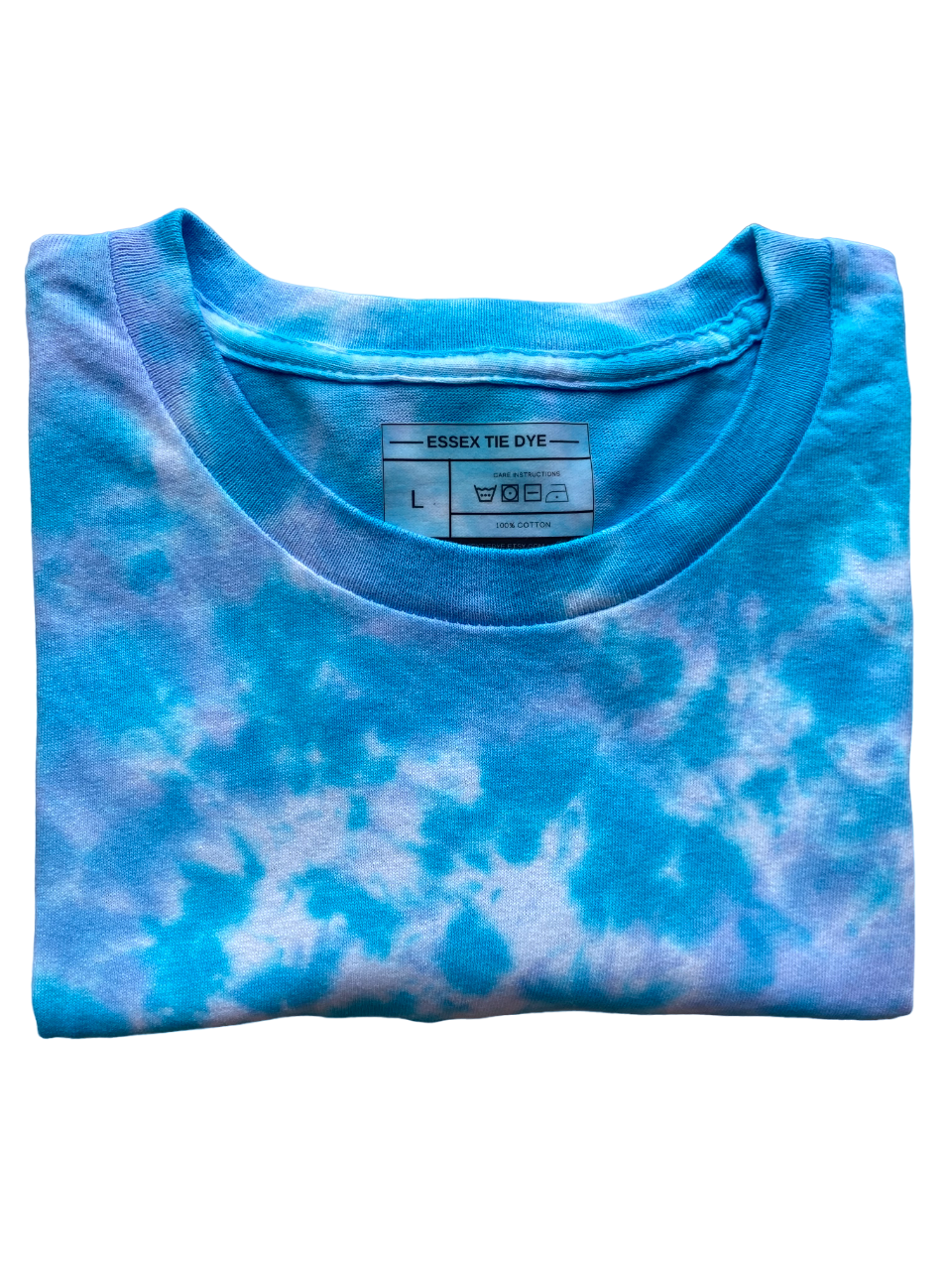 Turquoise and Ice Blue Scrunch Tie Dye T-Shirt, Adult, Youth, Unisex, XS, S, M, L, XL, 2XL, 3XL, 4XL, 5XL, Dyed in the UK, Gift, Handmade