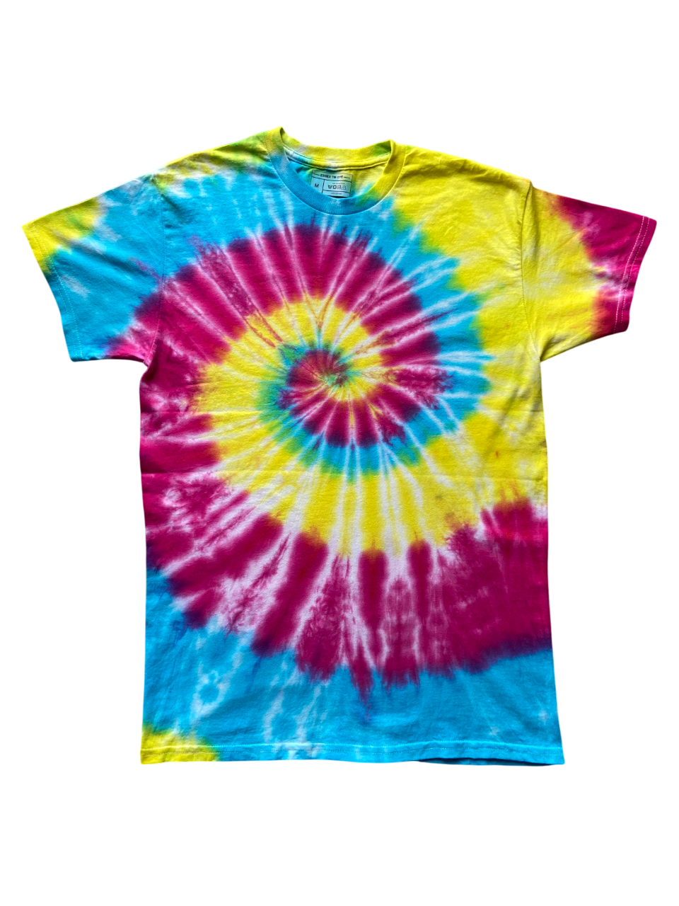 Primary Spiral Tie Dye T-Shirt, Adult, Youth, Unisex, XS, S, M, L, XL, 2XL, 3XL, 4XL, 5XL, Dyed in the UK, Gift