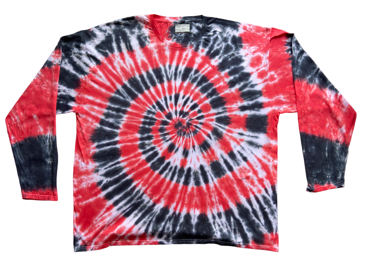 Red and Black Spiral Tie Dye T-Shirt, Adult, Youth, Unisex, XS, S, M, L, XL, 2XL, 3XL, 4XL, 5XL, Dyed in the UK, Gift