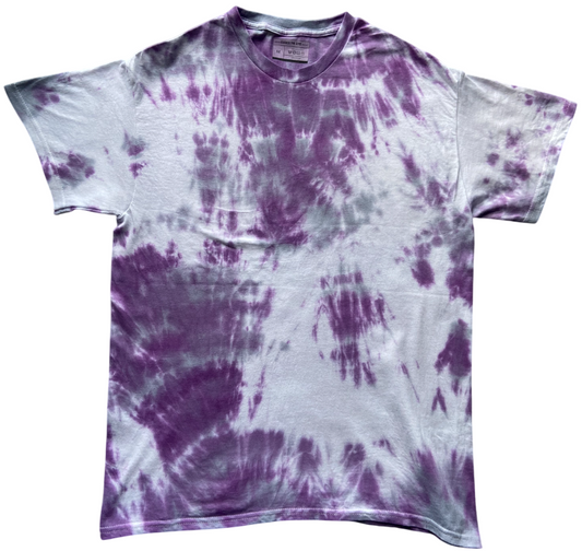 Purple and Grey Wave Tie Dye T-Shirt, Adult, Unisex Youth, XS, S, M, L, XL, 2XL, 3XL, 4XL, 5XL, Dyed in the UK, Gift, Handmade to order