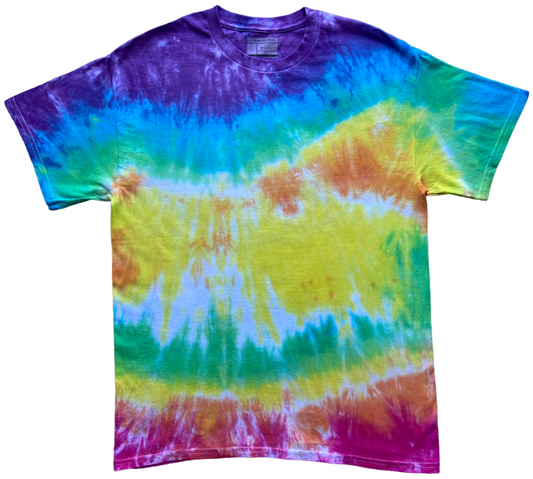 Wet Rainbow Tie Dye T-Shirt, Adult, Youth, Unisex, XS, S, M, L, XL, 2XL, 3XL, 4XL, 5XL, Dyed in the UK, Gift, Handmade to order, Custom
