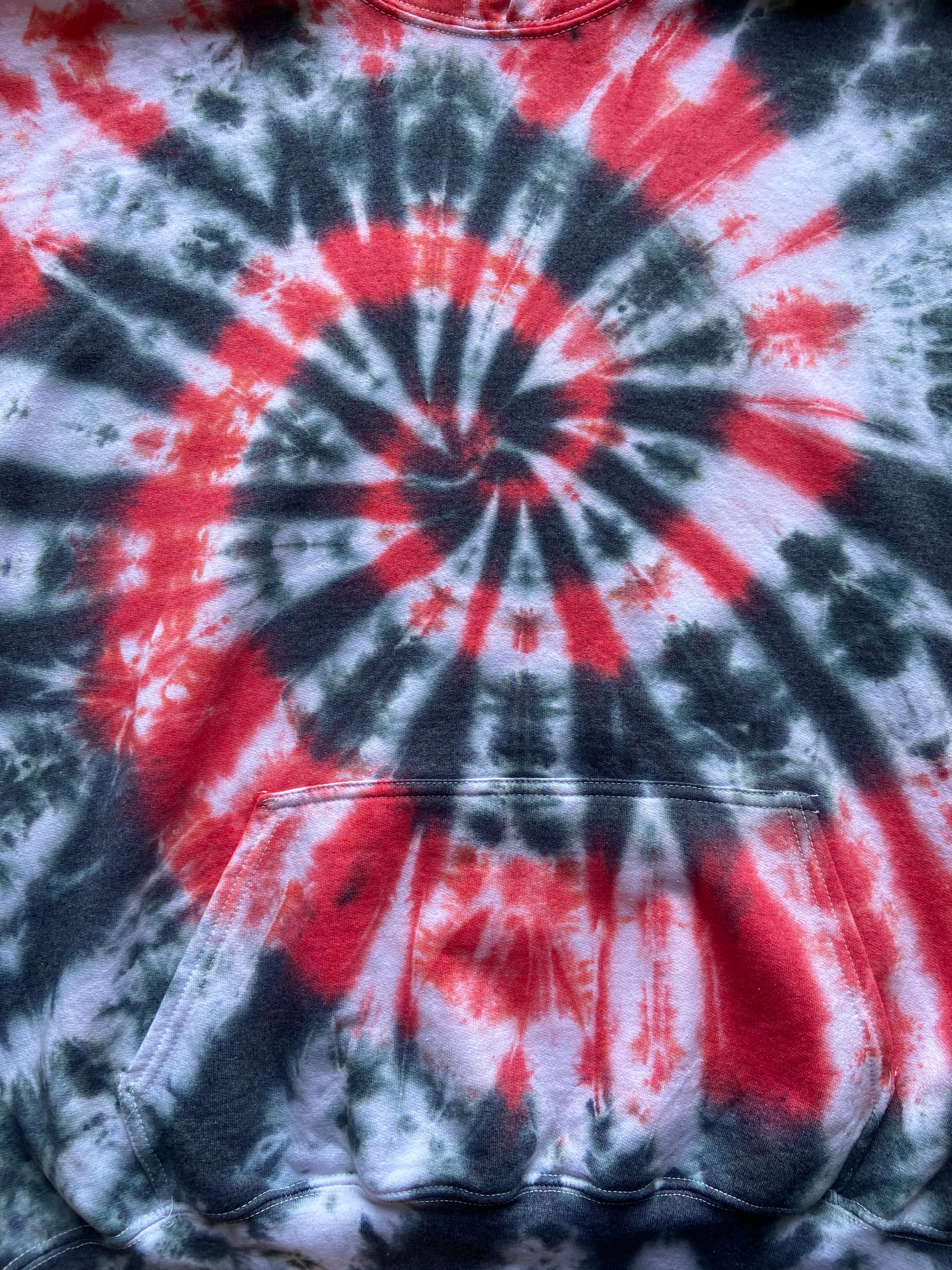 Red and Black Spiral Tie Dye Hoodie, Adult, Youth, Unisex, XS, S, M, L, XL, 2XL, 3XL, 4XL, 5XL, Dyed in the UK, Gift