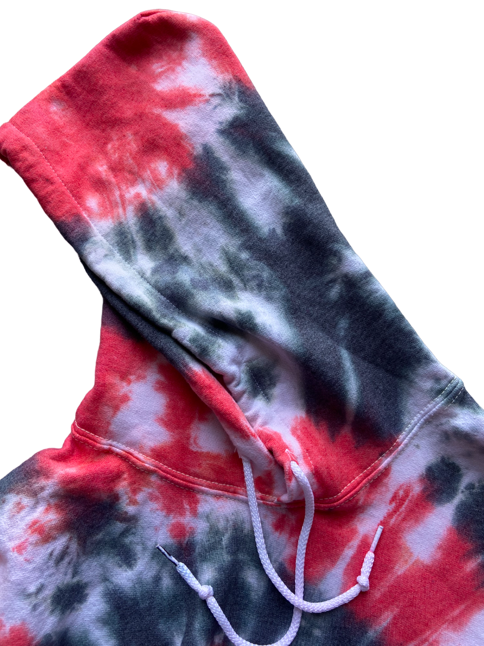 Red and Black Spiral Tie Dye Hooded Sweatshirt