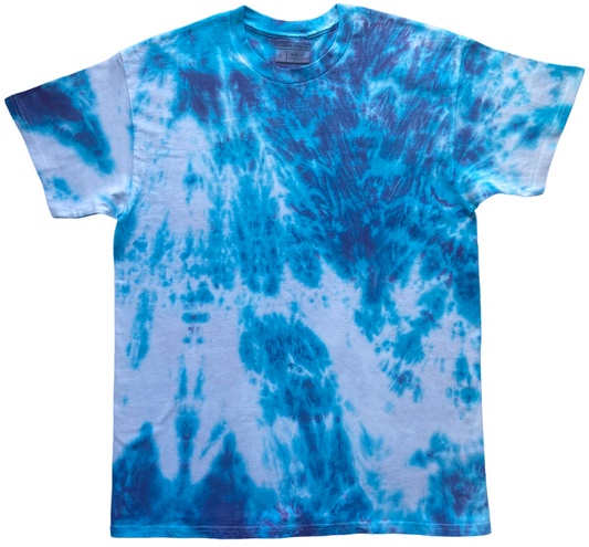 Blue Wave Tie Dye T-Shirt, Adult, Youth, XS, S, M, L, XL, 2XL, 3XL, 4XL, 5XL, Dyed in the UK, Gift, Handmade to order