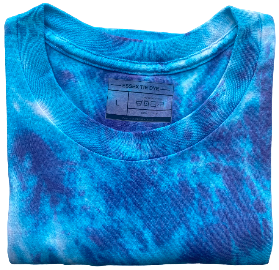 Blue Wave Tie Dye T-Shirt, Adult, Youth, XS, S, M, L, XL, 2XL, 3XL, 4XL, 5XL, Dyed in the UK, Gift, Handmade to order