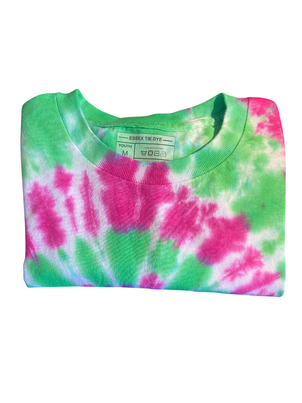 Fuchsia Red and Green Spiral Tie Dye T-Shirt, Adult, Youth, Unisex, XS, S, M, L, XL, 2XL, 3XL, 4XL, 5XL, Dyed in the UK, Gift