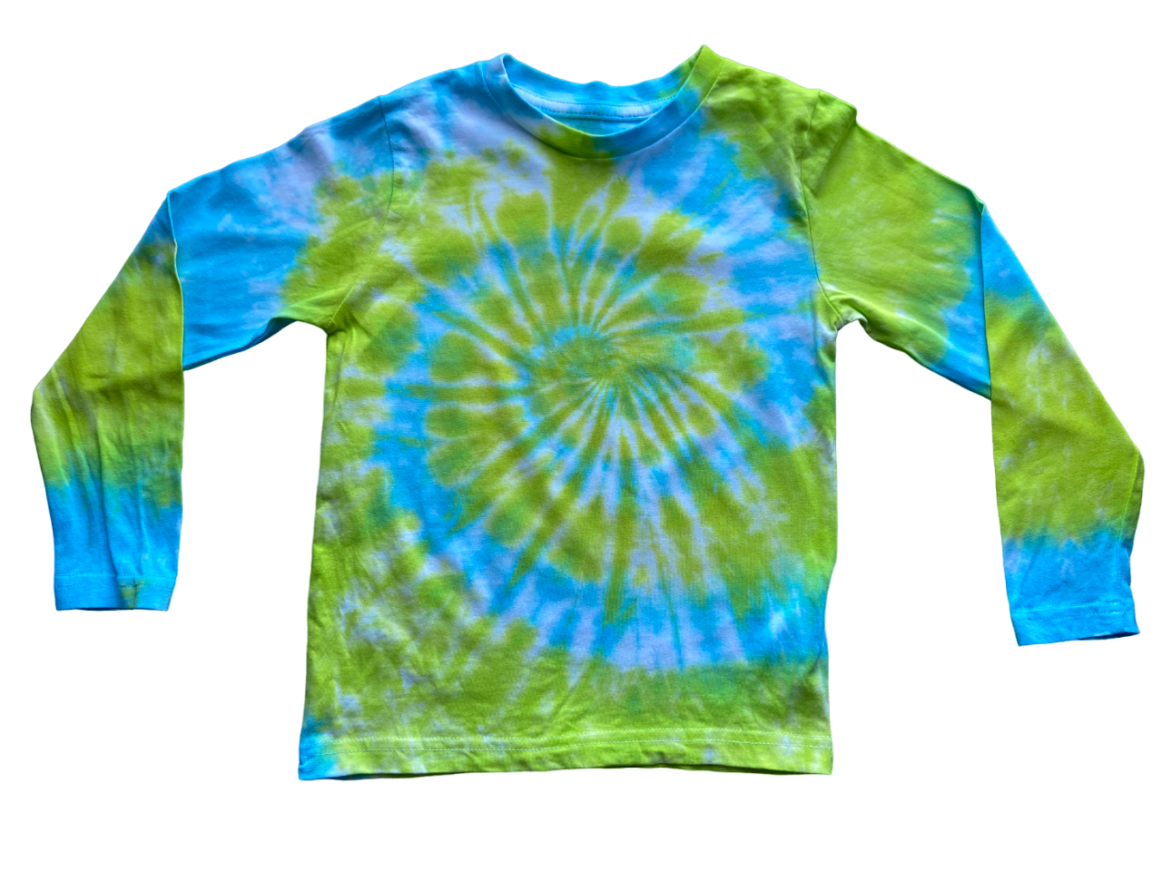 Lime and Blue Spiral Tie Dye