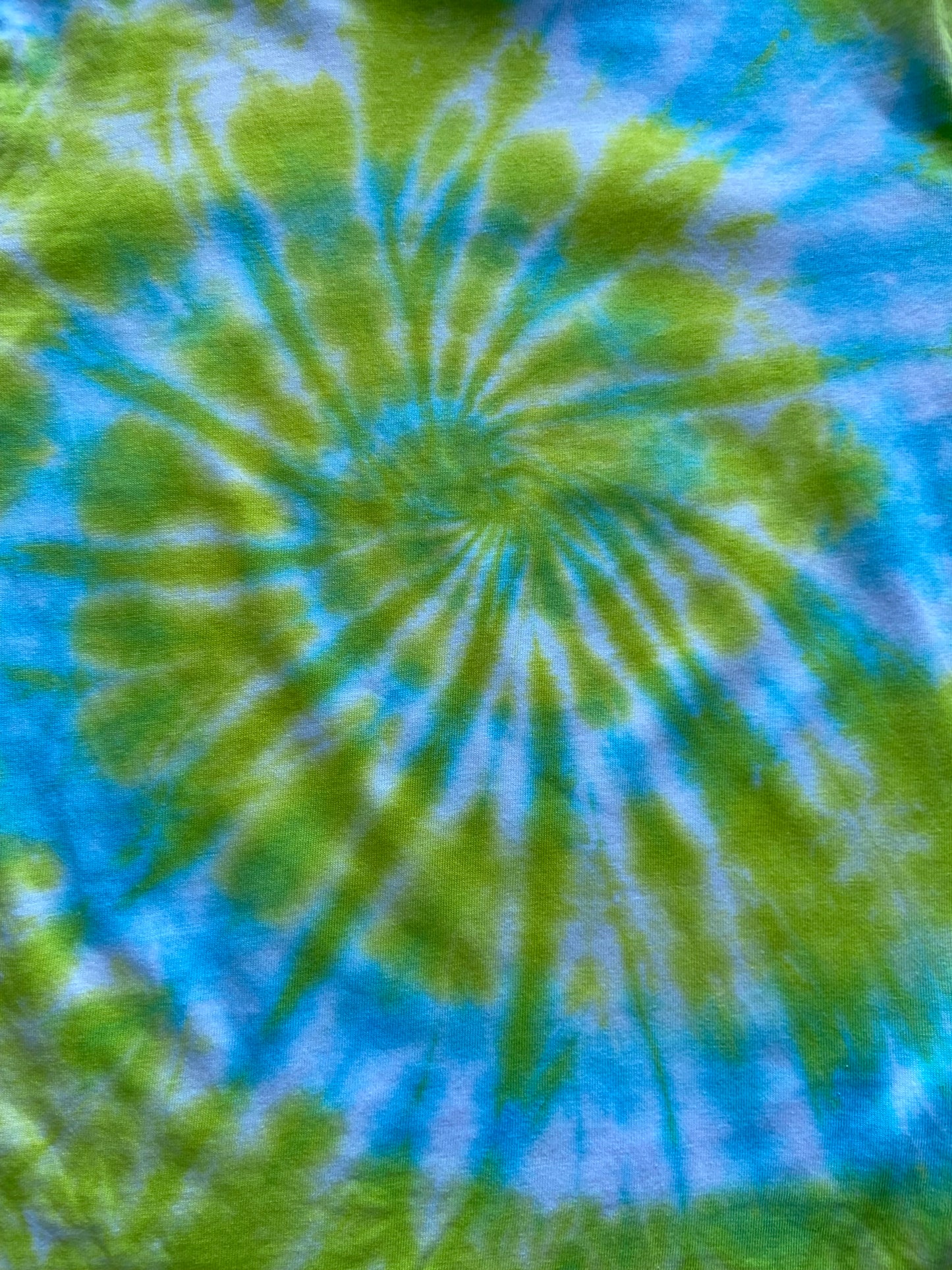 Lime and Blue Spiral Tie Dye