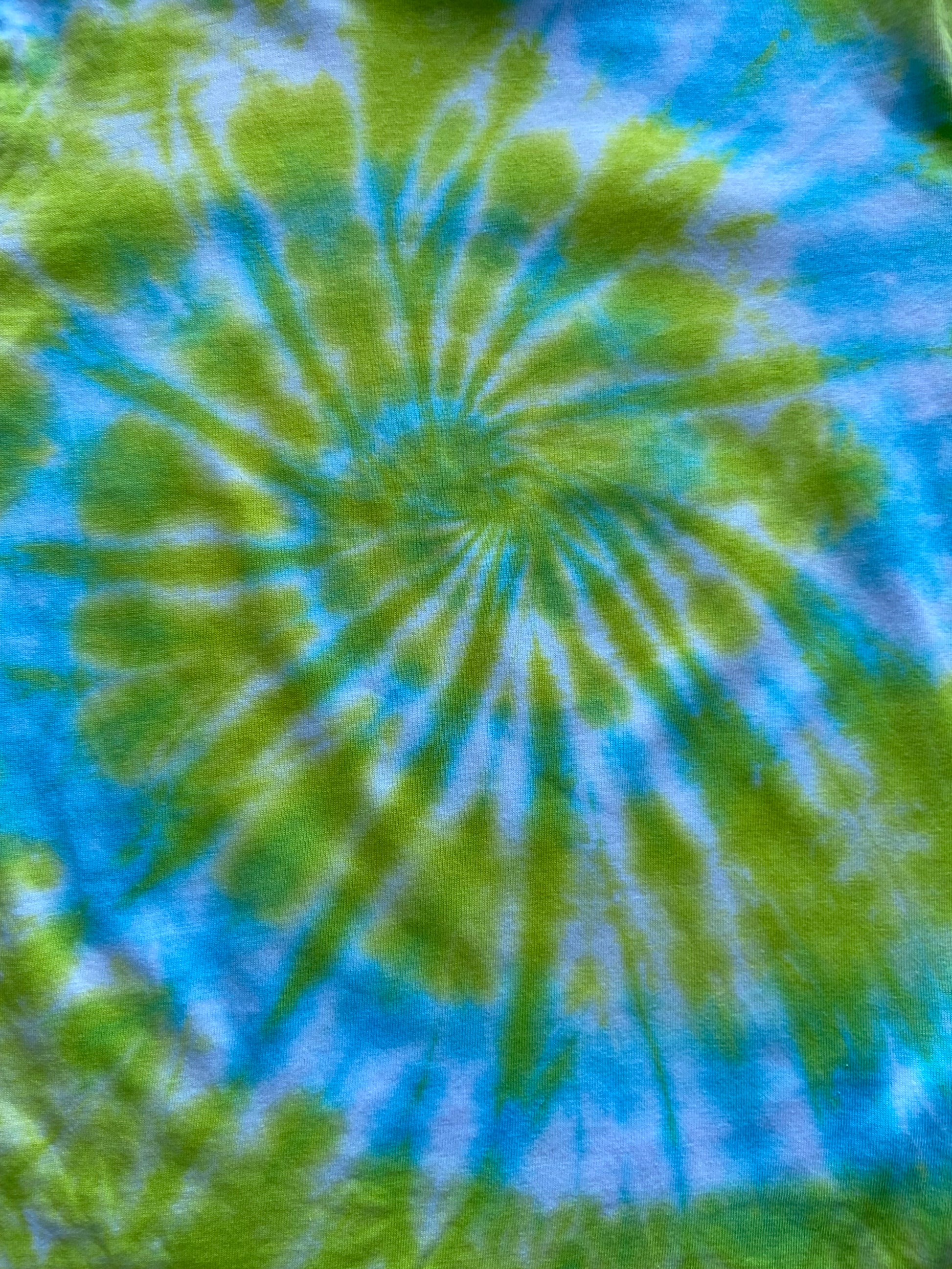 Lime and Blue Spiral Tie Dye T-Shirt, Adult, Youth, Unisex, XS, S, M, L, XL, 2XL, 3XL, 4XL, 5XL, Dyed in the UK, Gift