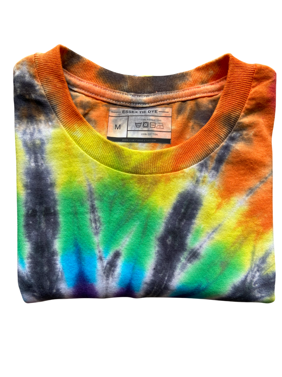 Classic Spiral with Black Tie Dye T-Shirt , Adult, Youth, Unisex, XS, S, M, L, XL, 2XL, 3XL, 4XL, 5XL, Dyed in the UK, Gift