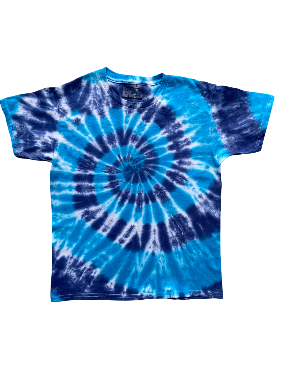 Blue Spiral Tie Dye T-Shirt, Adult, Youth, Unisex, XS, S, M, L, XL, 2XL, 3XL, 4XL, 5XL, Dyed in the UK, Gift