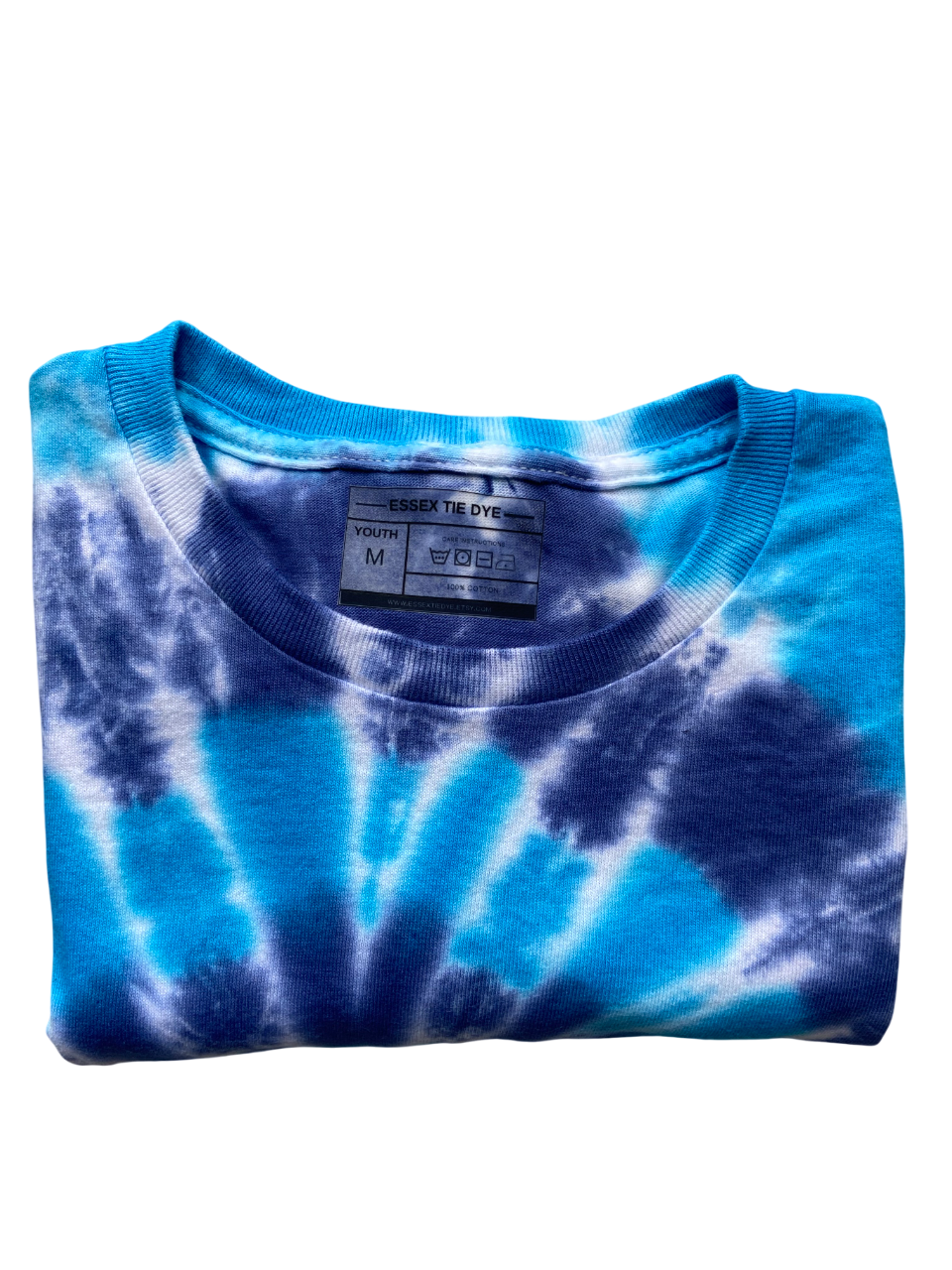 Blue Spiral Tie Dye T-Shirt, Adult, Youth, Unisex, XS, S, M, L, XL, 2XL, 3XL, 4XL, 5XL, Dyed in the UK, Gift