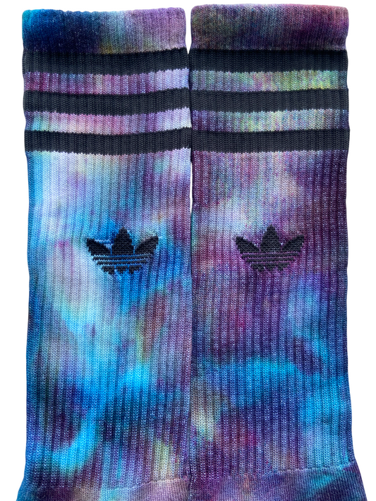 The Alchemist Ice Tie Dye Adidas High Crew Socks, One Pair, Solid Colour, Unisex, Adidas Originals, Dyed in the UK, Gift