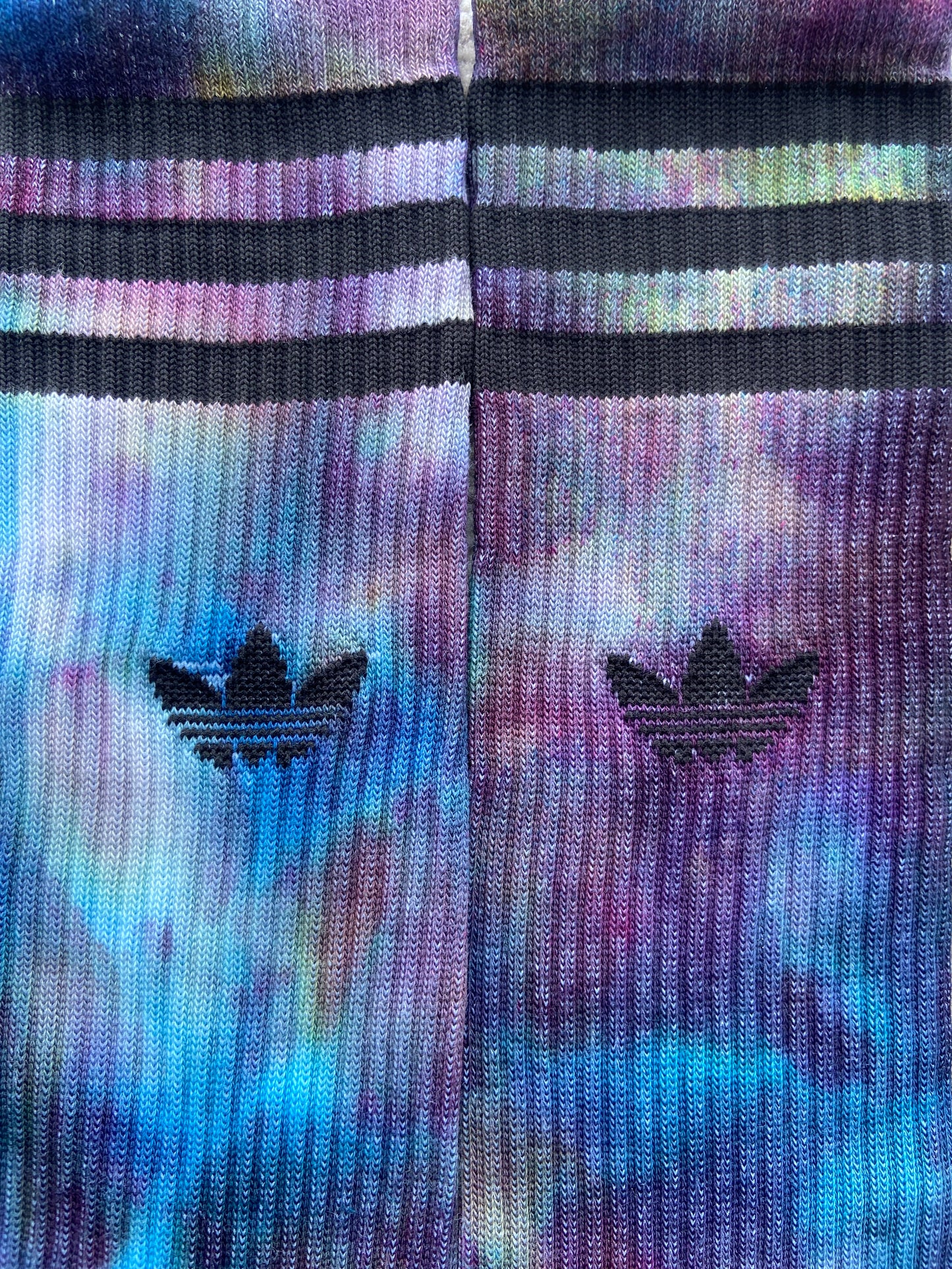 The Alchemist Ice Tie Dye Adidas High Crew Socks, One Pair, Solid Colour, Unisex, Adidas Originals, Dyed in the UK, Gift