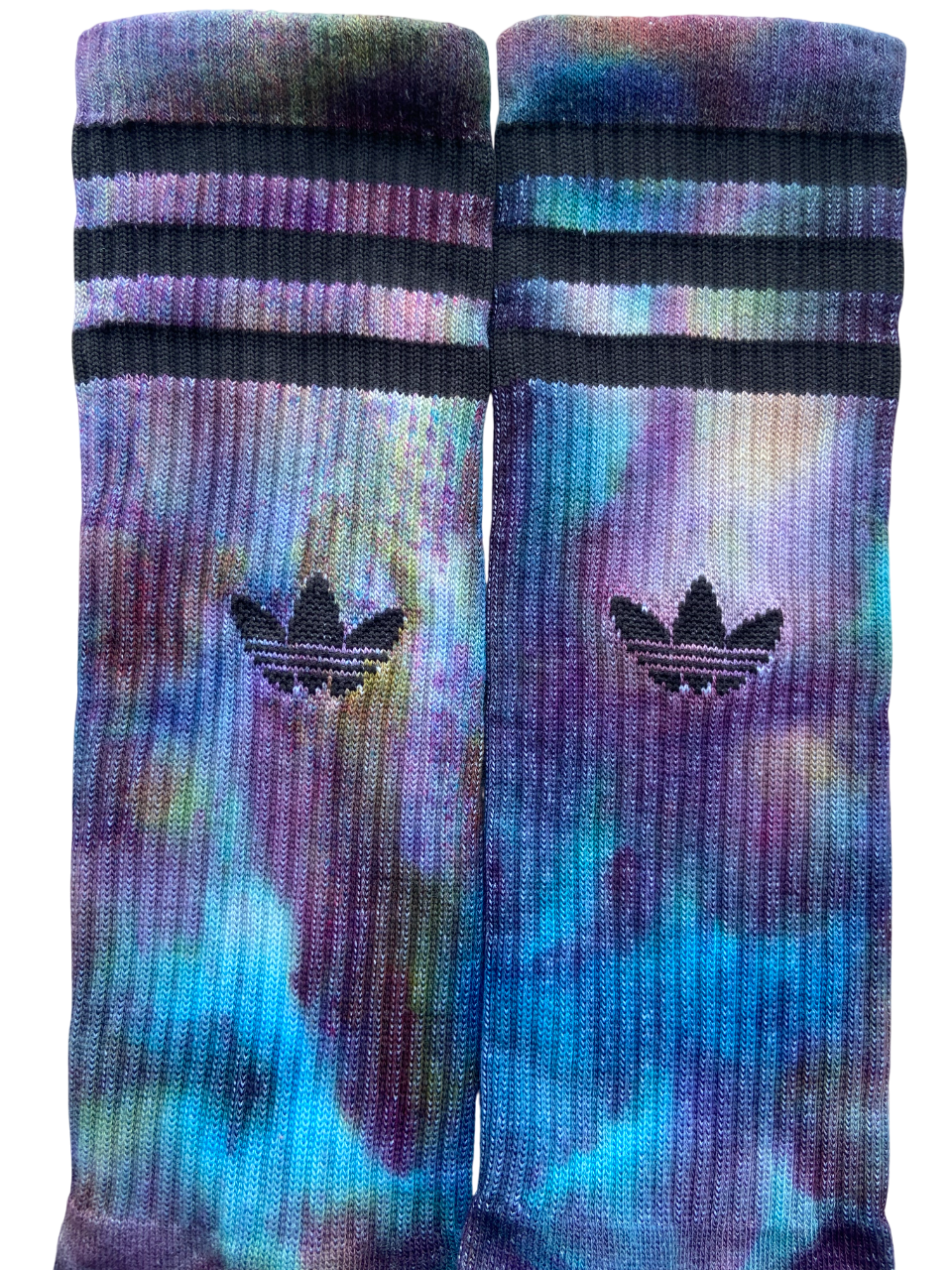 The Alchemist Ice Tie Dye Adidas High Crew Socks, One Pair, Solid Colour, Unisex, Adidas Originals, Dyed in the UK, Gift