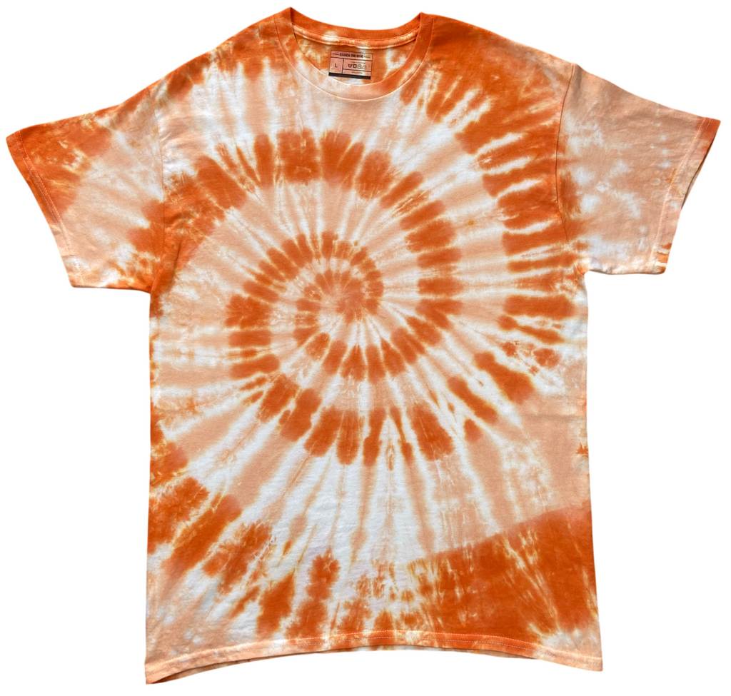 Orange Crush 2Tone Spiral Tie Dye T-Shirt, Adult, Youth, Unisex XS - 5XL, Long Sleeve, V-Neck, Handmade to Order, Dyed in the UK, Unique