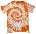 Orange Crush 2Tone Spiral Tie Dye T-Shirt, Adult, Youth, Unisex XS - 5XL, Long Sleeve, V-Neck, Handmade to Order, Dyed in the UK, Unique
