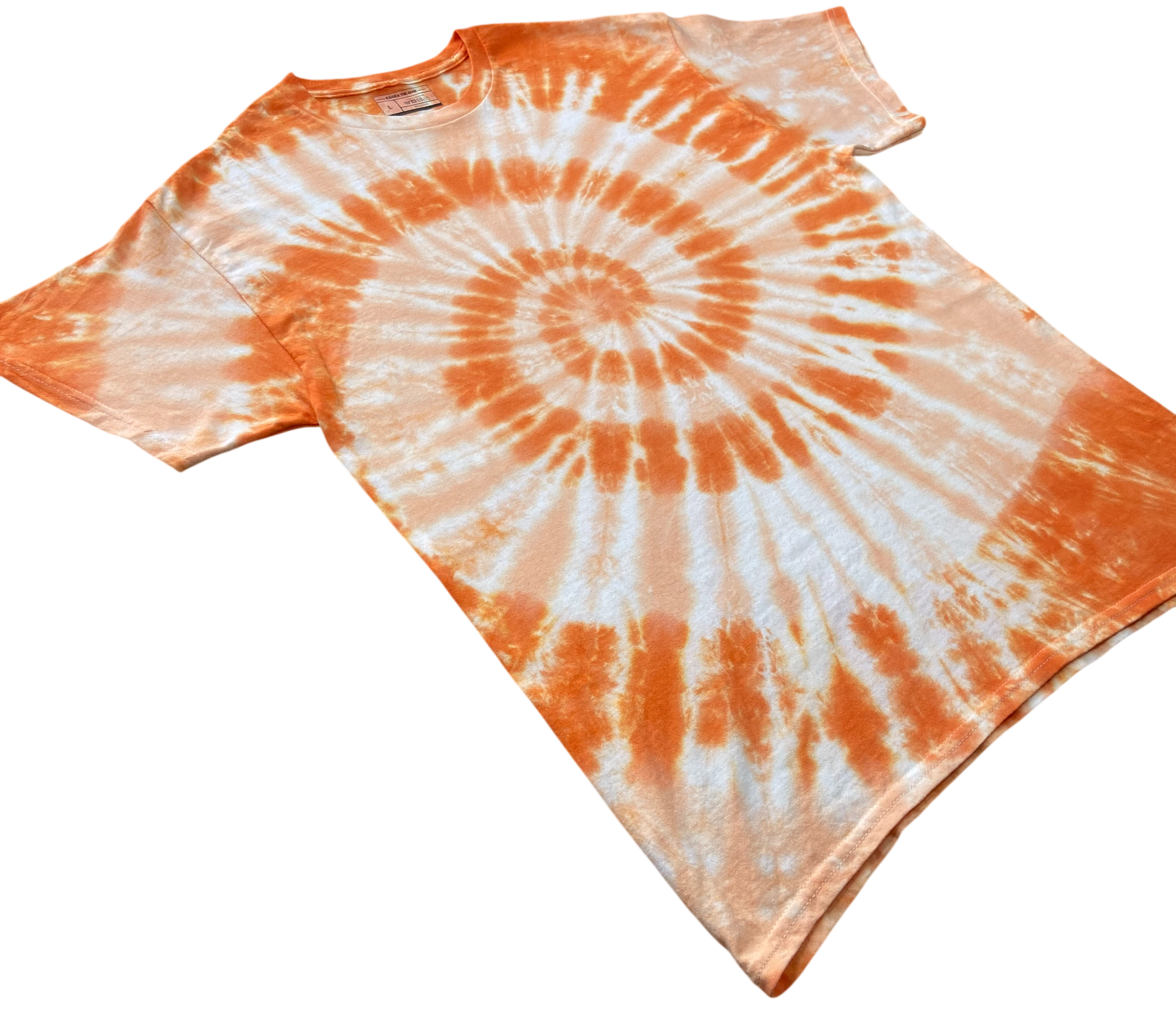 Orange Crush 2Tone Spiral Tie Dye T-Shirt, Adult, Youth, Unisex XS - 5XL, Long Sleeve, V-Neck, Handmade to Order, Dyed in the UK, Unique