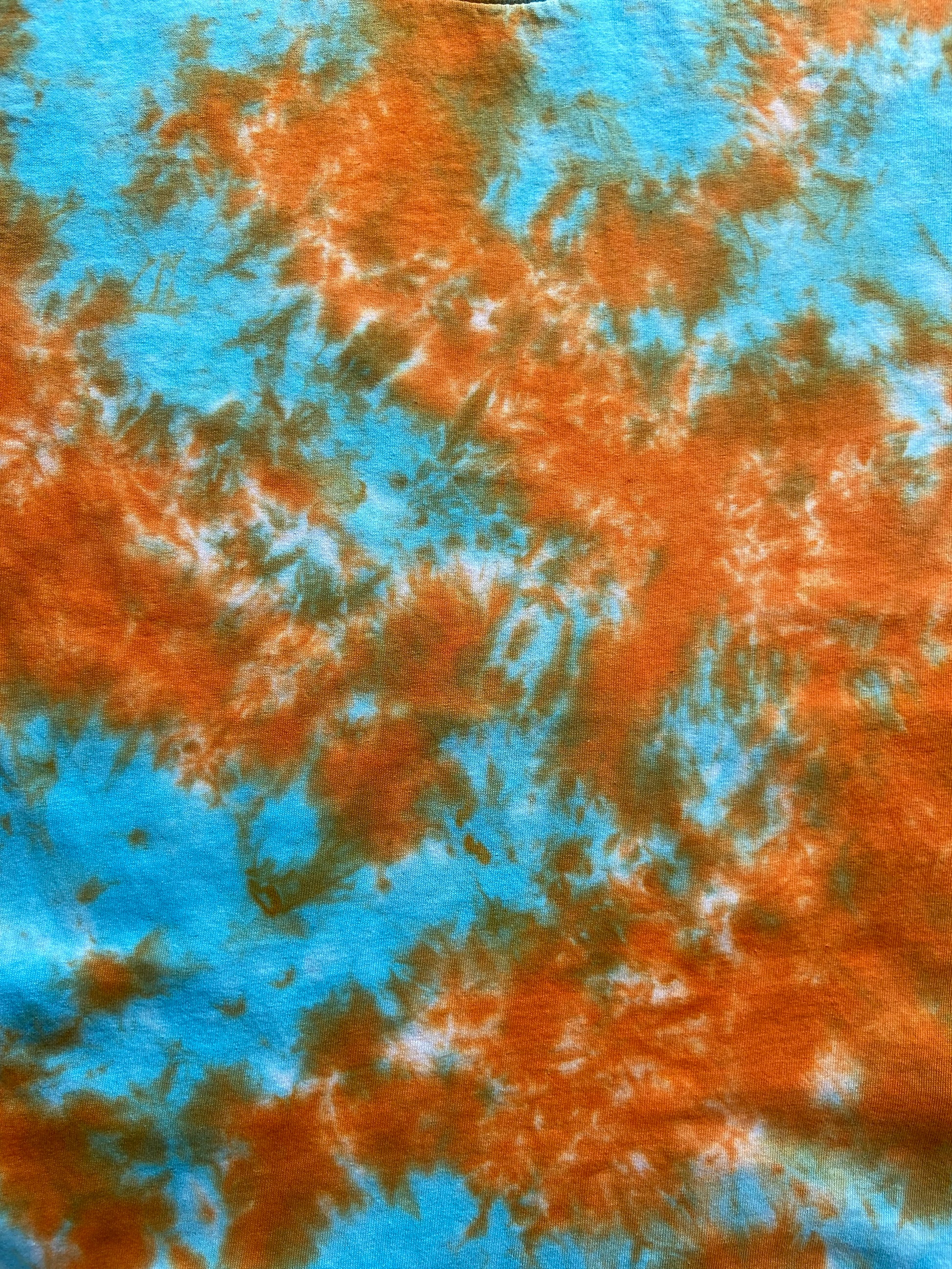 Ocean Flames Scrunch Tie Dye T-Shirt, Adult, Youth, Unisex, XS, S, M, L, XL, 2XL, 3XL, 4XL, 5XL, Dyed in the UK, Gift, Handmade to order