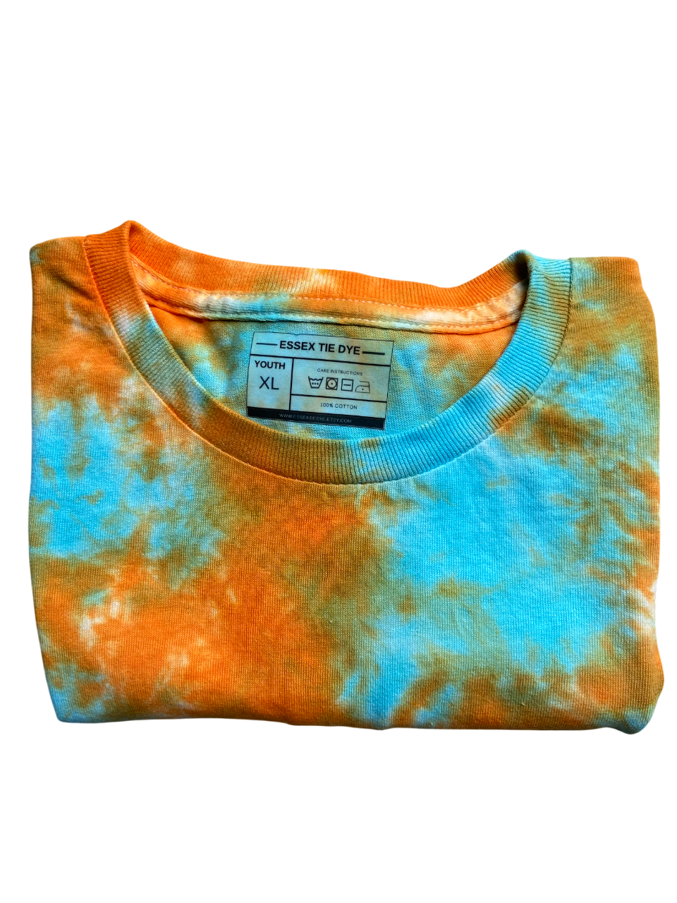 Ocean Flames Scrunch Tie Dye T-Shirt, Adult, Youth, Unisex, XS, S, M, L, XL, 2XL, 3XL, 4XL, 5XL, Dyed in the UK, Gift